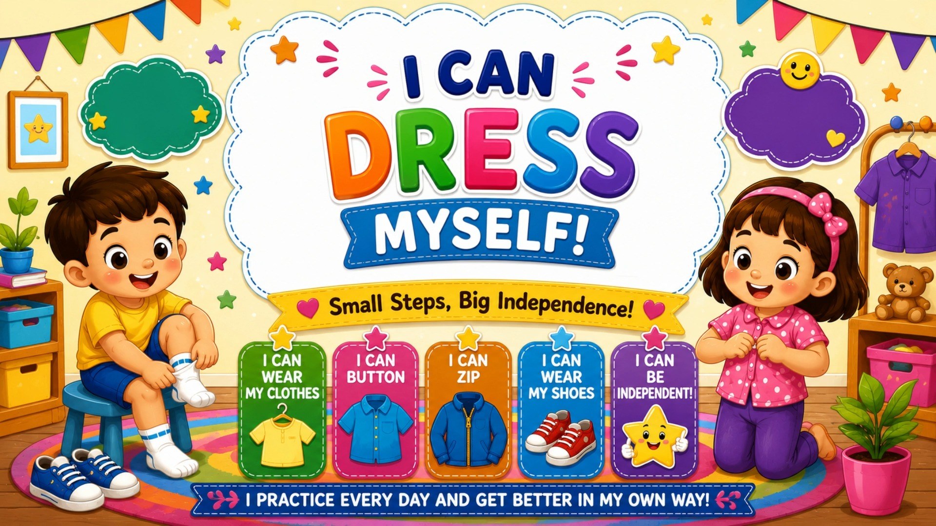 Students enthusiastically participated in the "Dress Up Myself" activity, where learning became a fun and engaging experience. Through hands-on practice, the little learners explored essential self-help skills such as buttoning, zipping and unzipping jackets, and opening and closing Velcro shoes. Each activity encouraged them to take small yet meaningful steps towards becoming more independent.

The activity not only strengthened their fine motor skills and hand-eye coordination but also boosted their confidence as they learned to manage simple dressing tasks on their own. It was heartwarming to witness our young learners embracing responsibility with excitement and developing life skills that will support them every day.

#SRSEarlyYears #DressUpMyself #LearningThroughPlay #LifeSkills #SelfHelpSkills #NurseryLearning #FineMotorSkills #HandEyeCoordination #IndependentLearners #ConfidenceBuilding #EarlyChildhoodEducation #LearningWithFun #FutureReadyLearners
