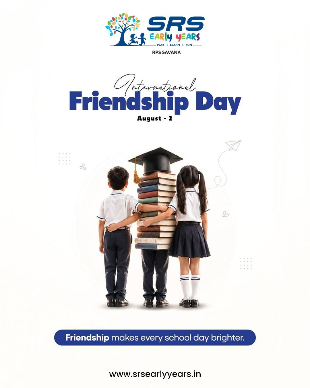 🤝 International Friendship Day |

True friendship inspires confidence, encourages kindness, and makes every learning journey more meaningful. Today, we celebrate the bonds that help children grow with empathy, respect, and joy. Here's to friendships that create unforgettable memories and shape brighter futures.

💙 Happy International Friendship Day!

#InternationalFriendshipDay #Friendshipday #FriendsForever #TogetherWeGrow #LearningWithFriends #SchoolLife #KindnessMatters #RespectAndCare #FutureLeaders #HappyStudents #EducationWithValues #FaridabadSchools #CBSESchool #SchoolCommunity
