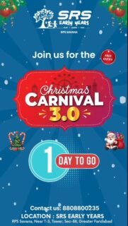 🎅 Christmas Carnival 3.0 is here! 🎄 ❄️ Winter Wonderland • 🎭 Fashion Walk • 🎉 Games & Fun 📍 SRS Early Years, Sector-88, Faridabad 📅 25 Dec | ⏰ 12 Noon onwards
#ChristmasCarnival3
#ChristmasCarnival
#WinterWonderland
#SRSEarlyYears
#KidsCarnival
#ChristmasFun
#FashionWalk
#KidsFashionShow
#FamilyFun
#FaridabadEvents
#FaridabadParents
#christmascelebration